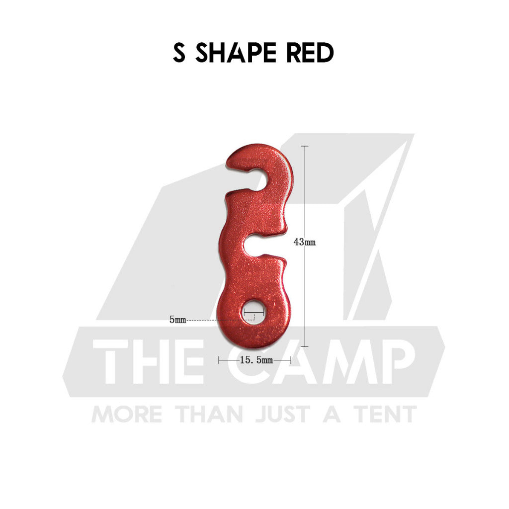 Camping Aluminium Tent Rope Tensioner Adjuster Deck Peg Fishbone Hanger Paracord Tarp 2 Holes S Shape Triangle Squid