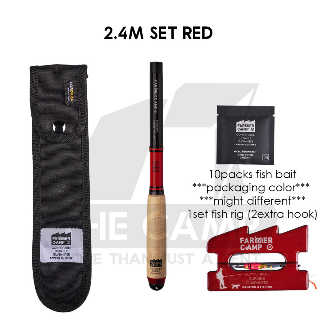 Farmer Camp Small Fishing Rod Set Outdoor Camping Fish Rod Compact Telescopic Shrimp Udang Ikan Pancing