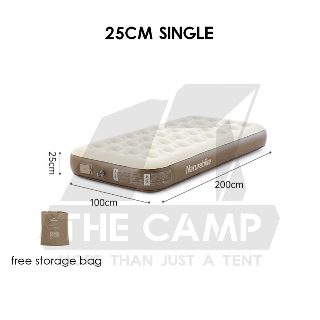 Naturehike Air Bed 25cm 38cm 45cm Single Double Triple with Pump Mattress Outdoor Camping Tilam Angin CNK2550WS013