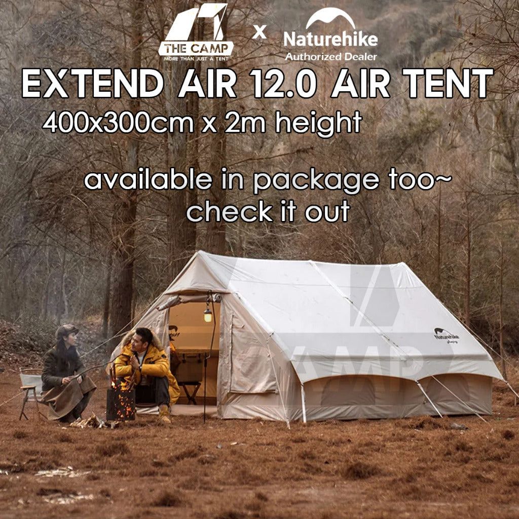 Naturehike Extend Air 12 12.0 Air Tent Inflatable 400 x 300cm Package Outdoor Camping Cotton Khemah Angin