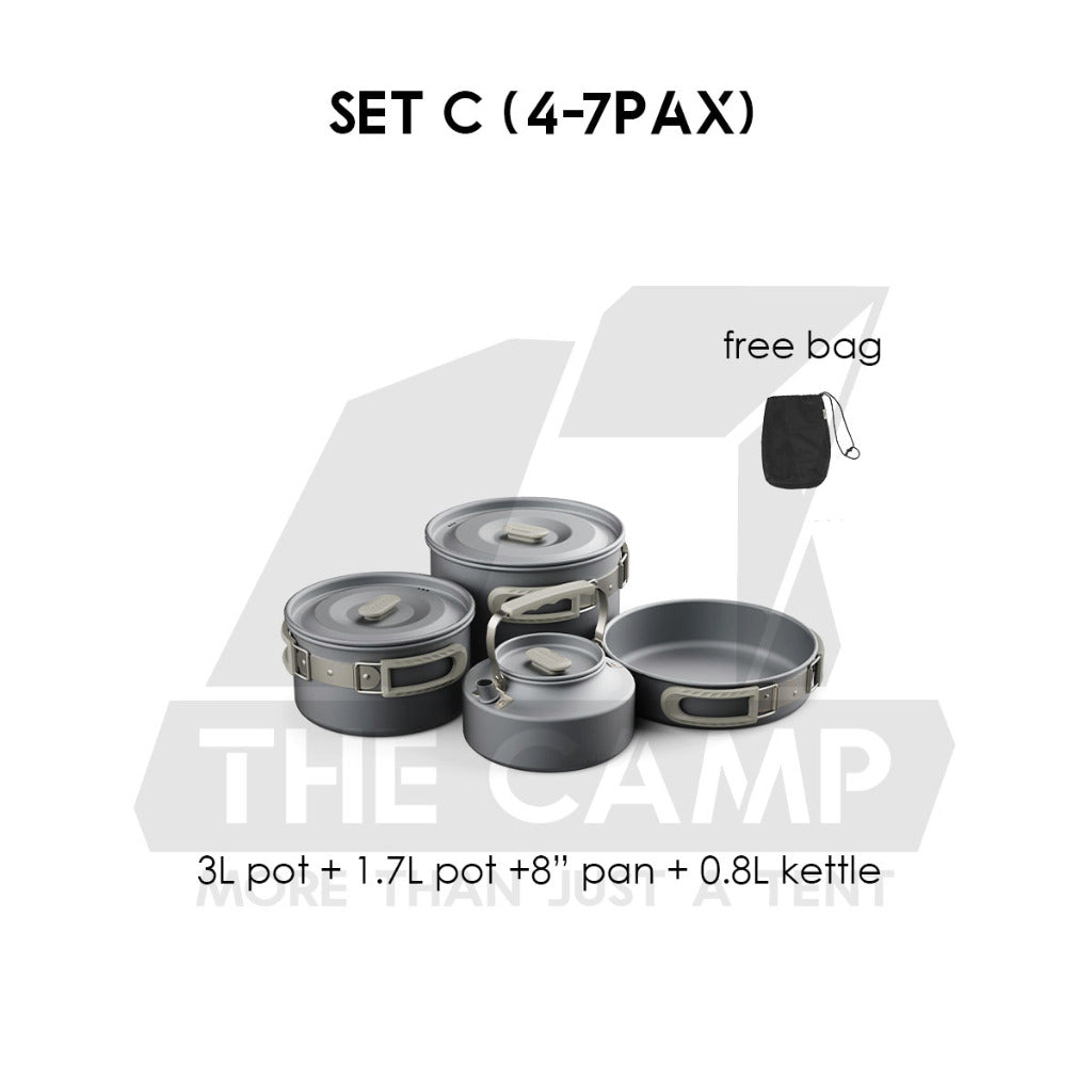 Naturehike Aluminium Cookware Set Cooking Set Pot Set Kettle Pan Pot Camping Outdoor Picnic CNK2450CF010