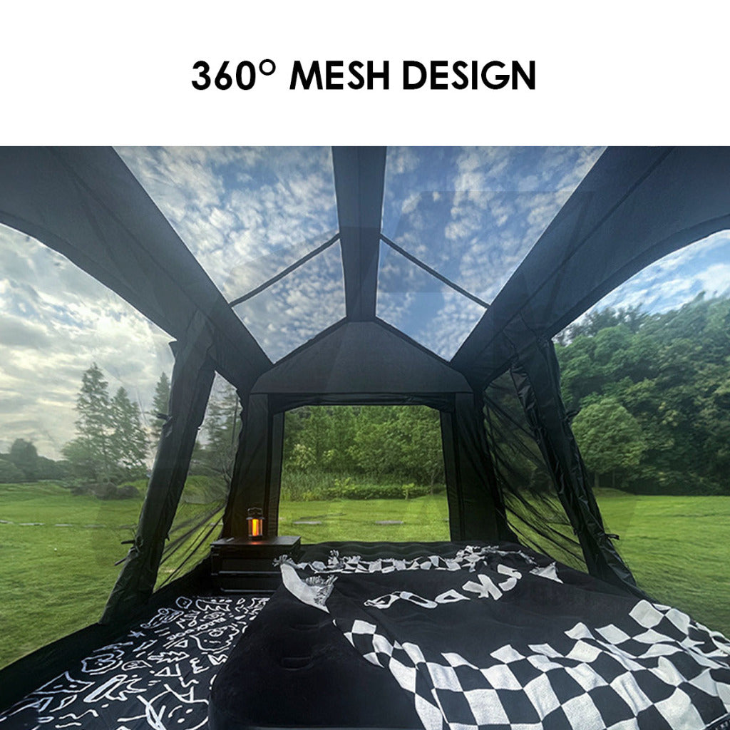 Blackdog Star Chaser 5.9 Auto Tent Outdoor Camping 1 Room 4 Hall Flysheet Vicore Village 6 Black CBD2450WS028