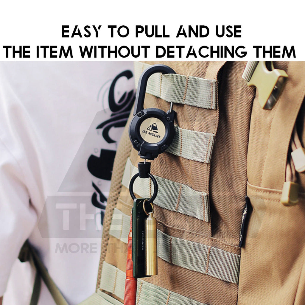 Retractable Buckle Lanyard Clip Carabiner Outdoor Camping Tactical Pull Badge Keychain Anti Lost Thief Light Hanger