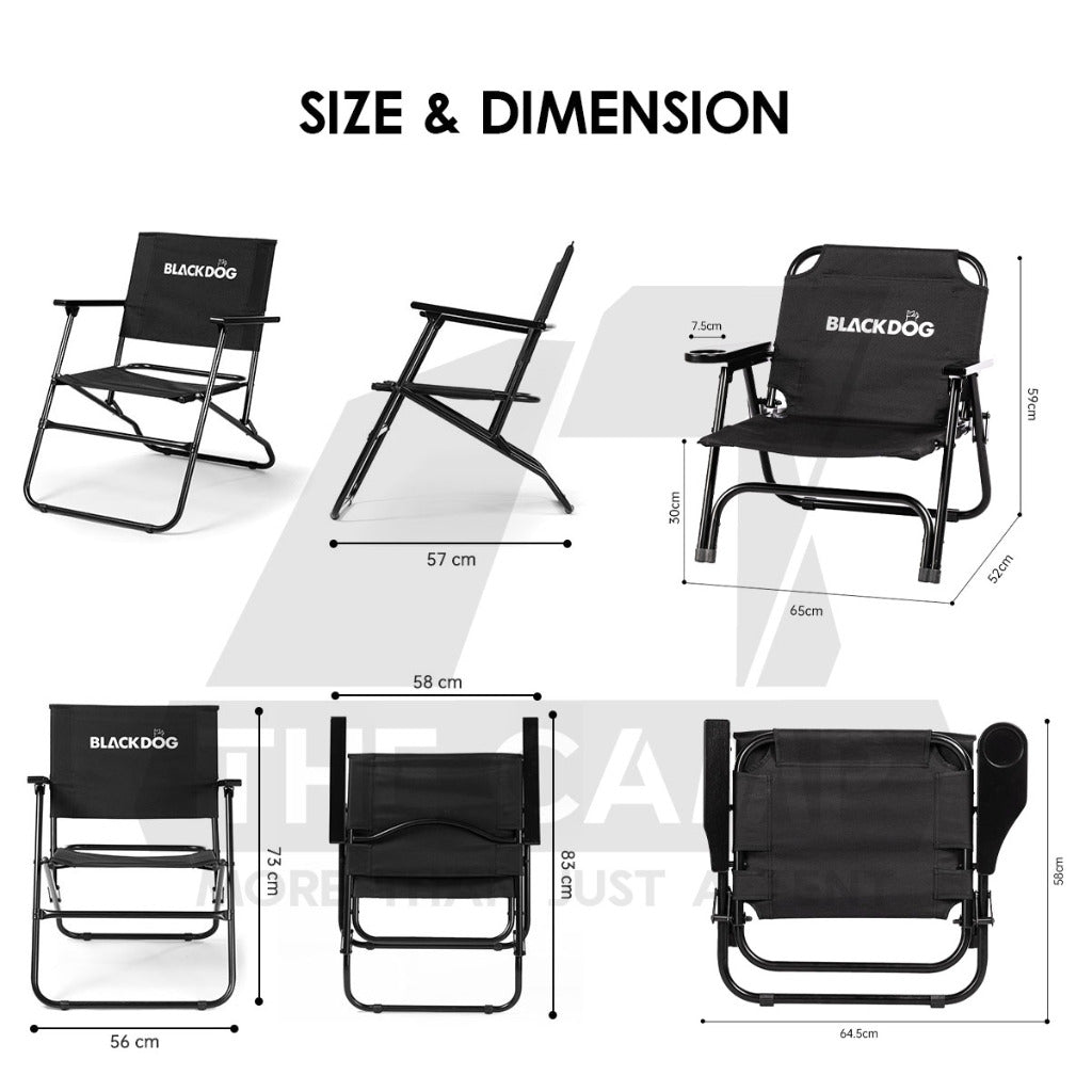 Blackdog Foldable Chair Single Chairs V2 Director Chair Folding Camping Outdoor Tent Table Black BD-YZ002 CBD2450JJ025