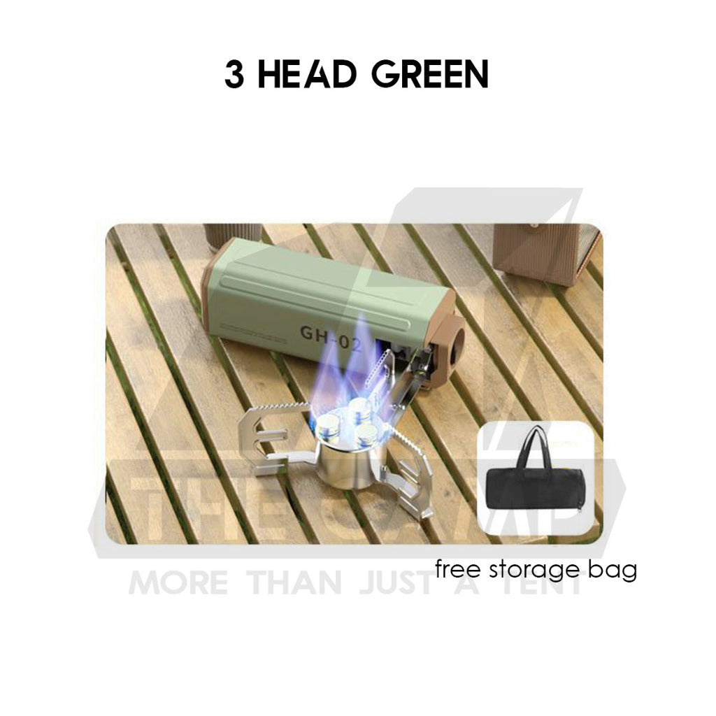 2800W 4800W Portable Folding Stove Outdoor Camping 1 Head 3 Head Cooking Cassette Gas Burner Foldable BRS Black