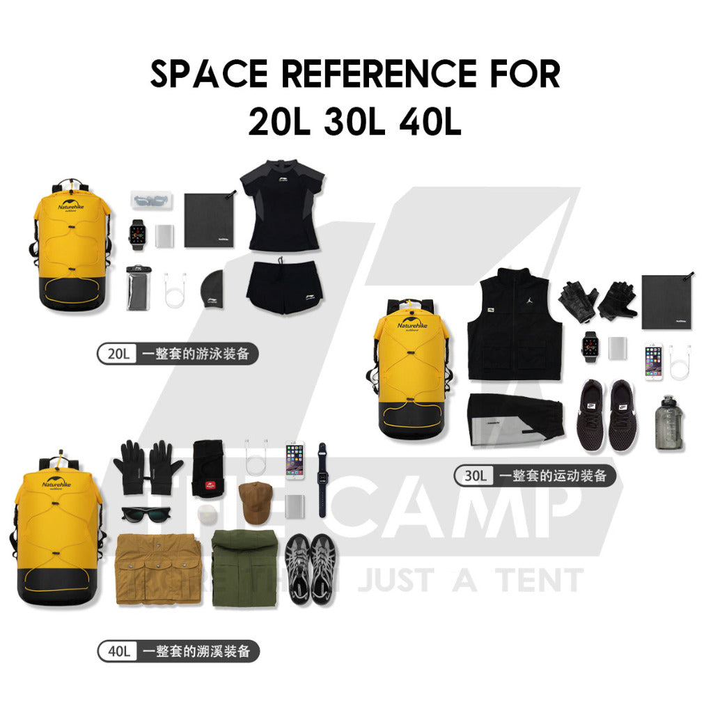 Naturehike Waterproof Backpack 20L 30L 40L Outdoor TPU Dry Wet Separation Storage Bag Ultralight Hiking Beach NH21FSB04