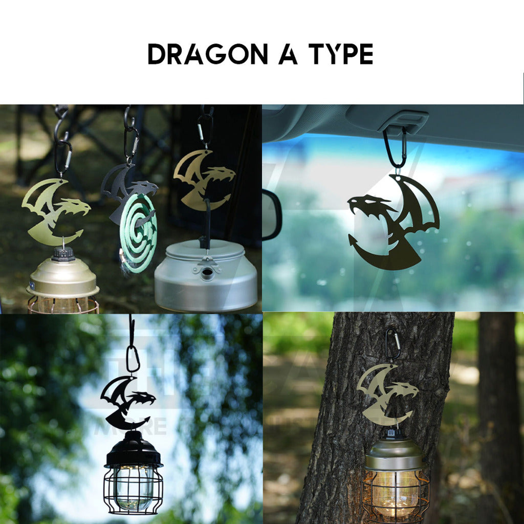 Outdoor Camping Hexagon Mosquito Coil Rack Holder with Hanging Hook Ring Standing Repellent Incense Tent Khaki Black