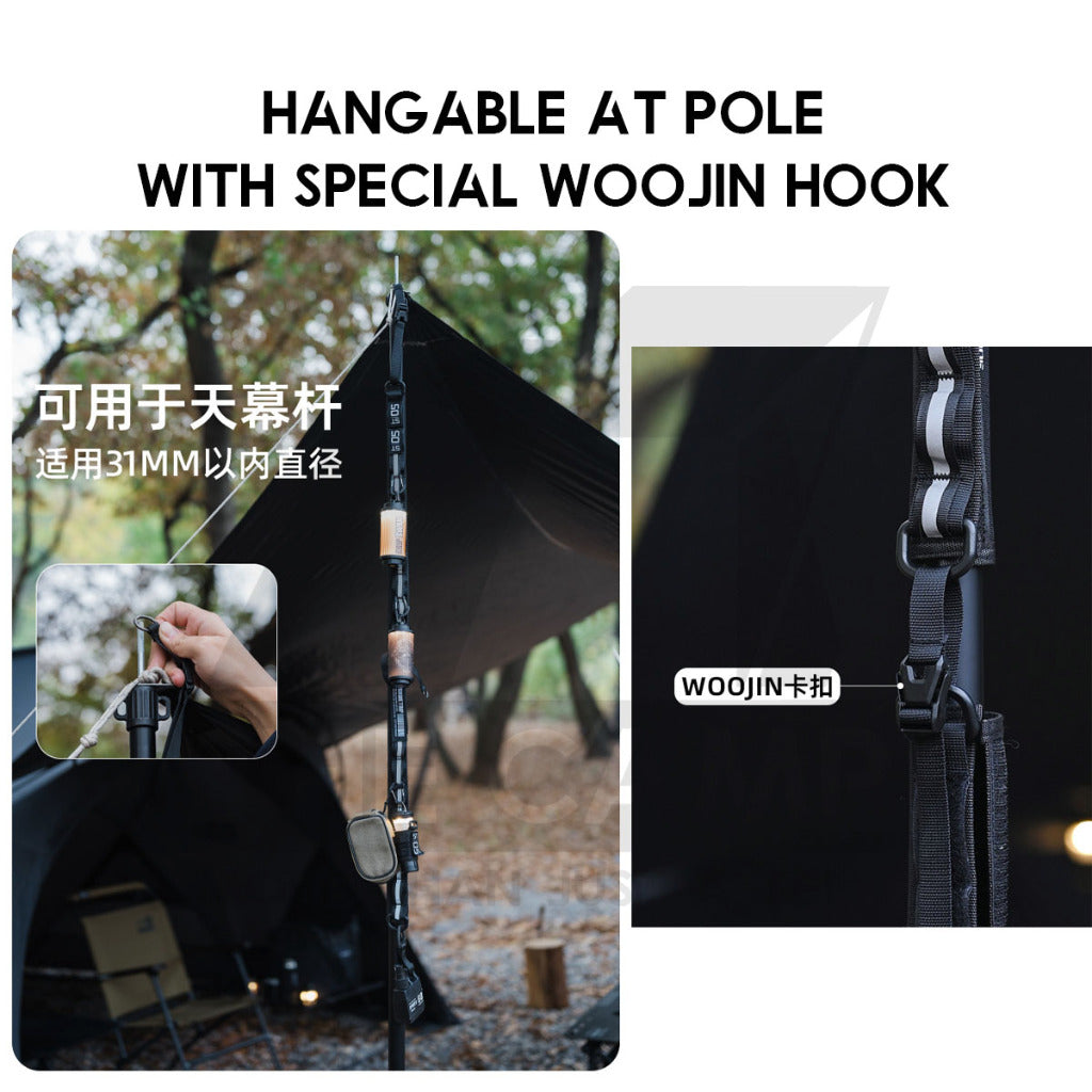 Shinetrip Hanging Loop Strap Molle System Kermit Chair Hanger Lamp Flysheet Pole Rod Bag Tactical Black