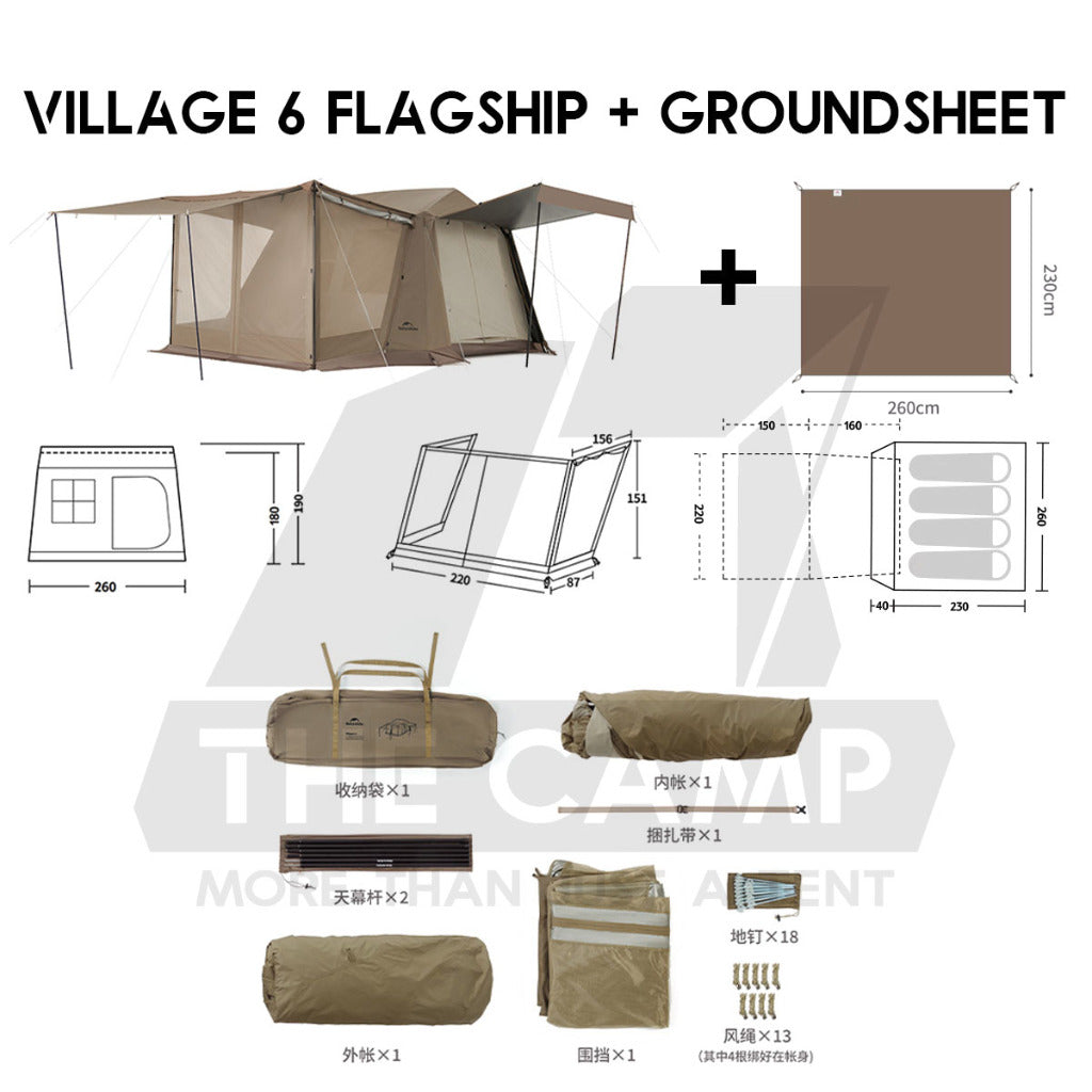 Naturehike Village 5 / 6 Flagship Automatic Tent With Flysheet Outdoor Camping Ultimate CNK2300ZP021 CNK2300ZP022