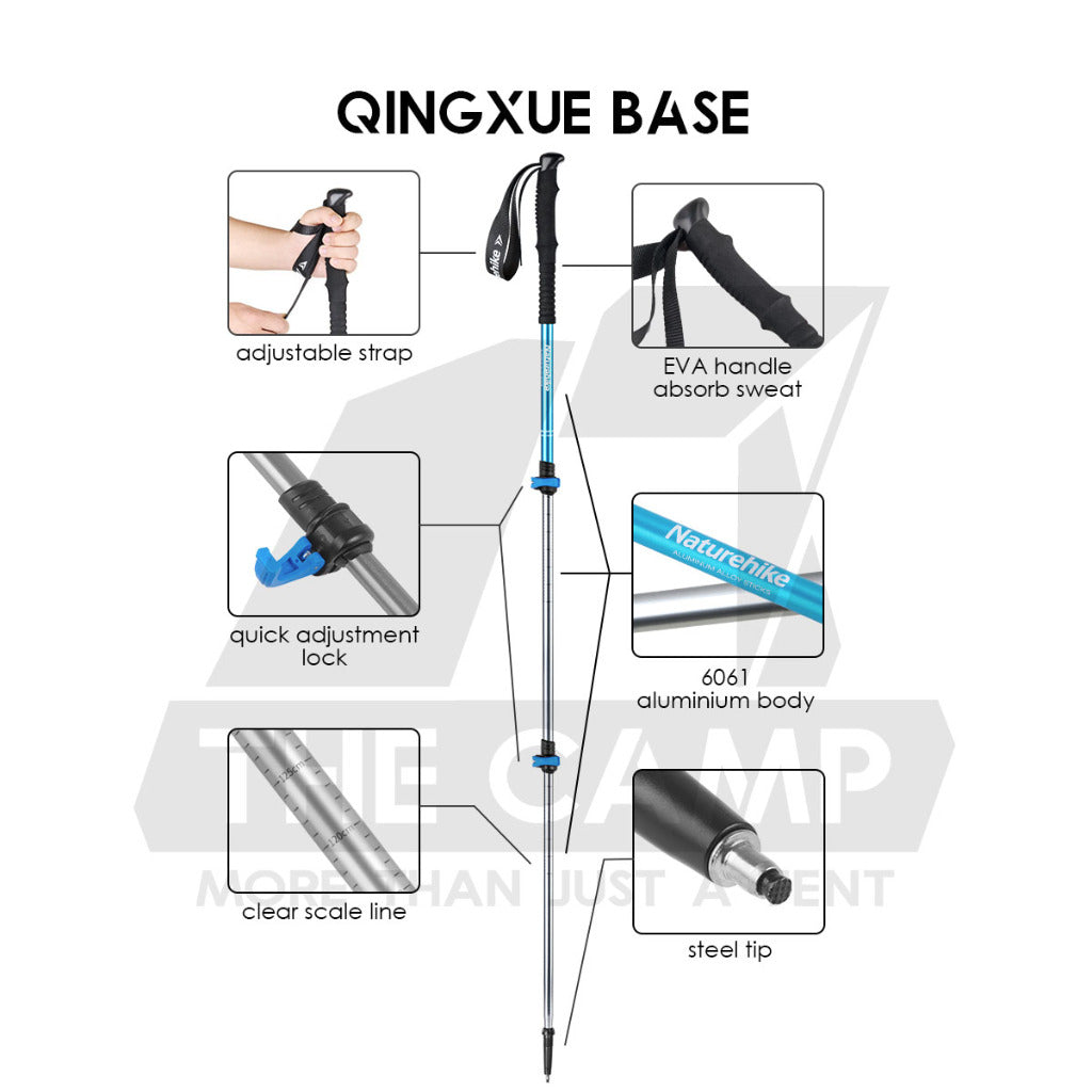 Naturehike Hiking Stick Qing Xue Base Pro Chang Feng Pro UL Chu Xue EXT1 Trekking Pole Aluminium Carbon Fiber