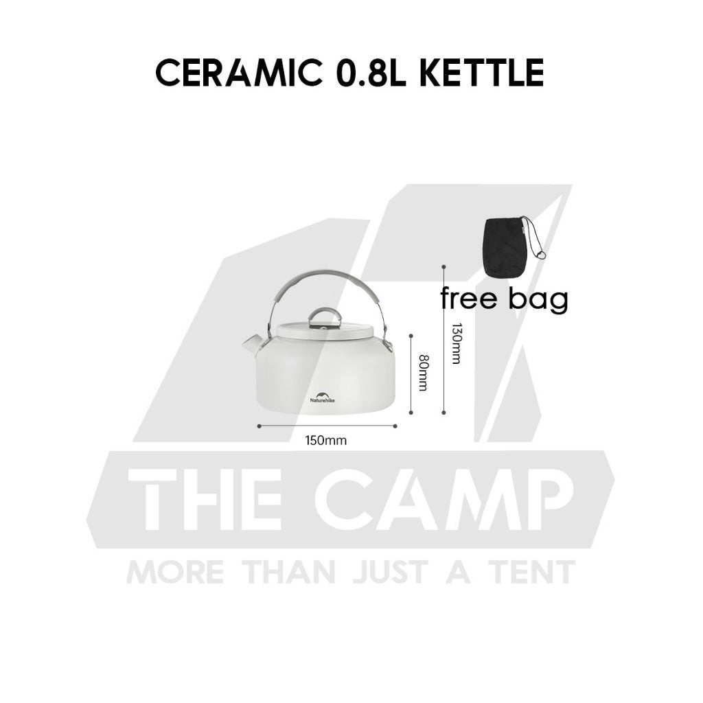 Naturehike Ceramic / Aluminium Cookware Non Stick Coating Cooking Pot Kettle Pan Camping Outdoor Picnic CNK2450CF013