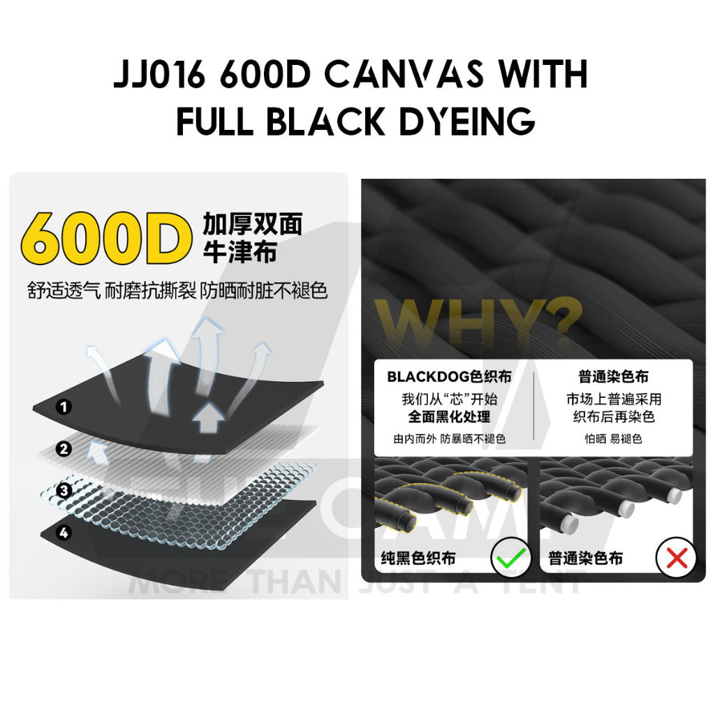 Blackdog Foldable Double Layer Kermit Chair PP Folding Camping Outdoor Tent Table Black CBD2450JJ016 CBD2450JJ047