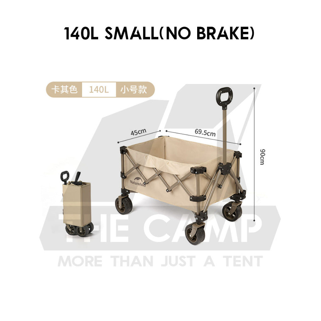 Naturehike JL Wagon Trolley Outdoor Camping Cart with Brake 10cm Thick Wheel 140L 280L 340L Black CNK2450JJ017