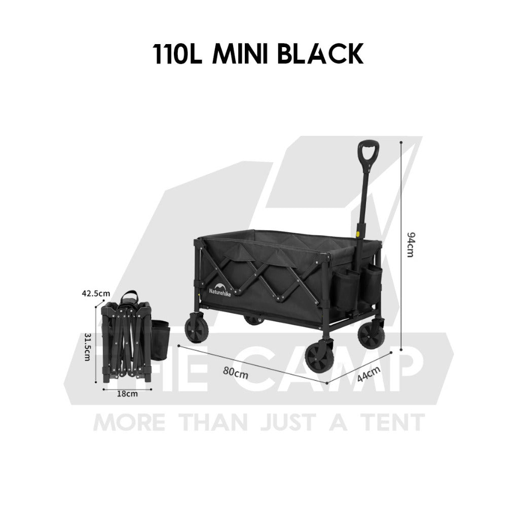 Naturehike QingYing Compact Wagon Trolley Cart with Brake 250L 110L Foldable Detachable Wheel CNK2350JJ012