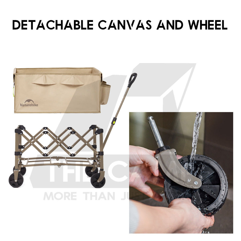 Naturehike QingYing Compact Wagon Trolley Cart with Brake 250L 110L Foldable Detachable Wheel CNK2350JJ012