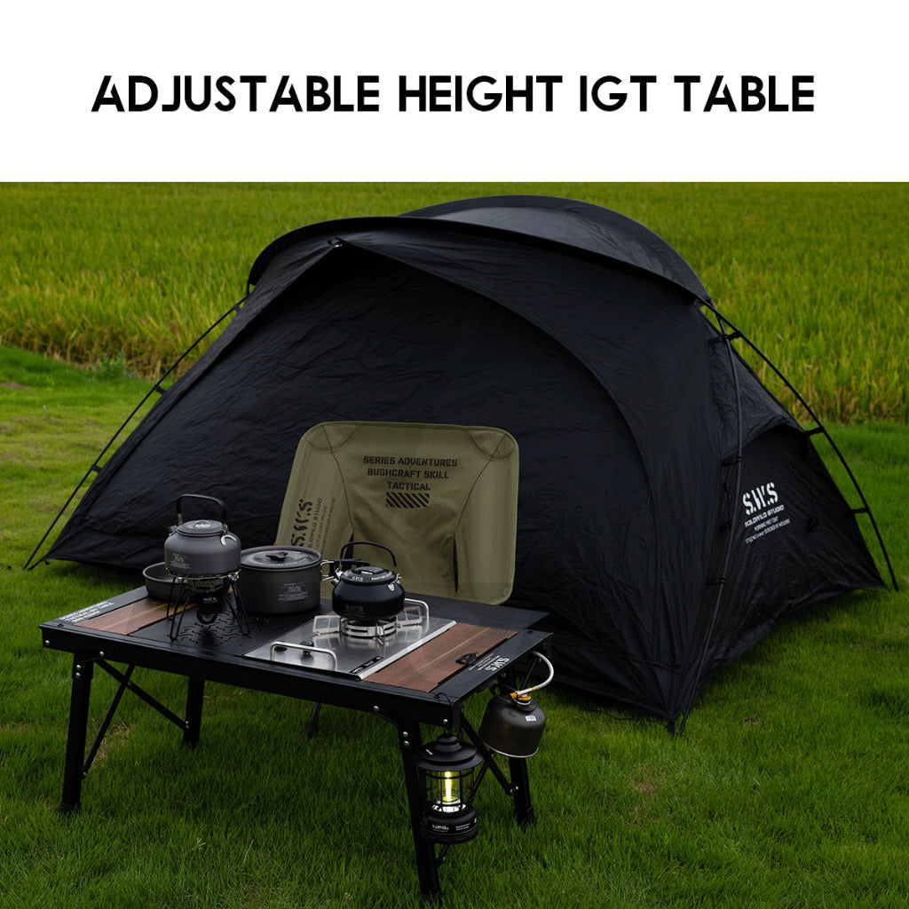 Wellhike SWS IGT Table Adjustable Height Expandable Side Spider Stove Acrylic Wood Plate Lamp Pole Water Dispenser