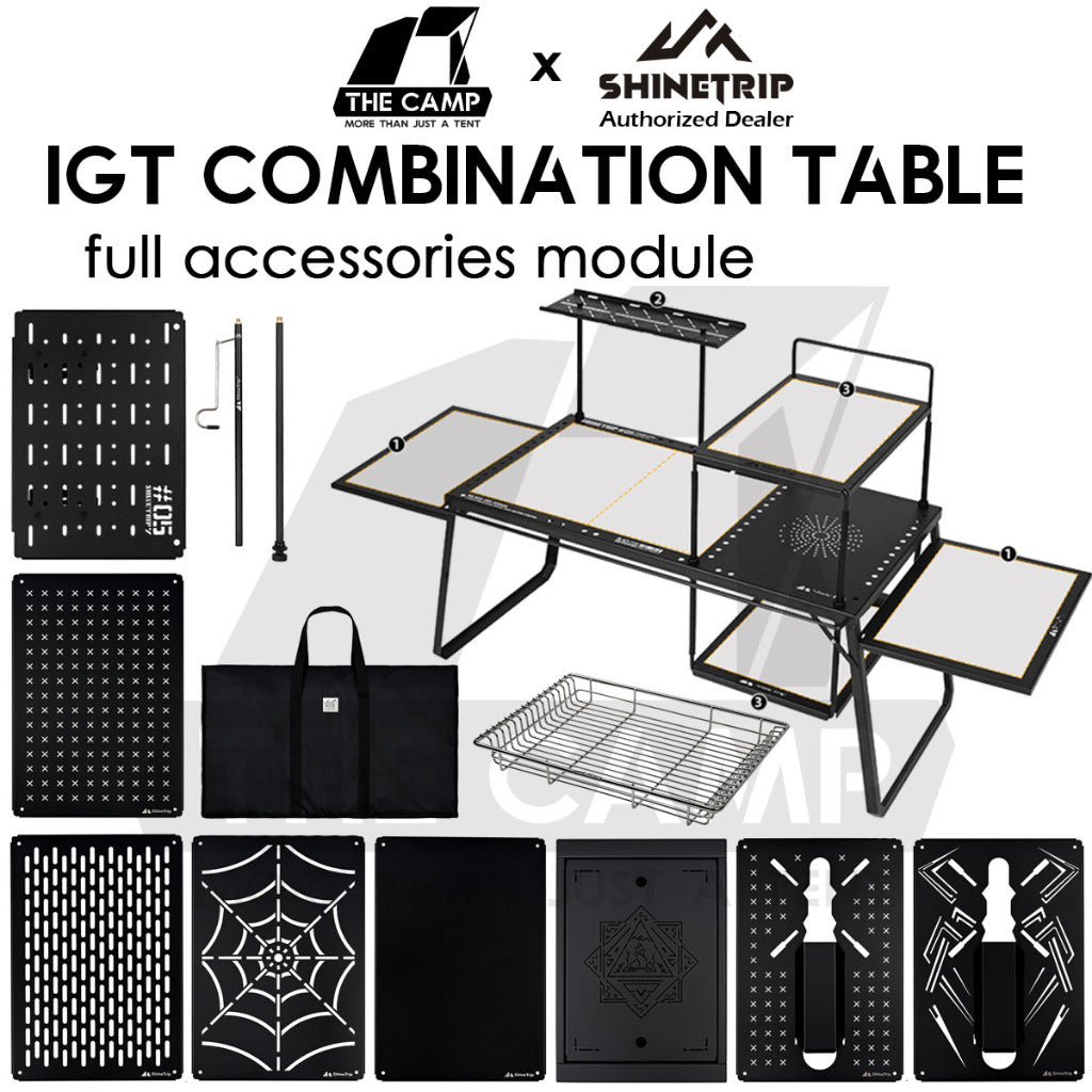 Shinetrip IGT Combination Table Module Accessories Plate Dish Rack Soto Stove Lamp Pole Spider Star Panel Tea Tray