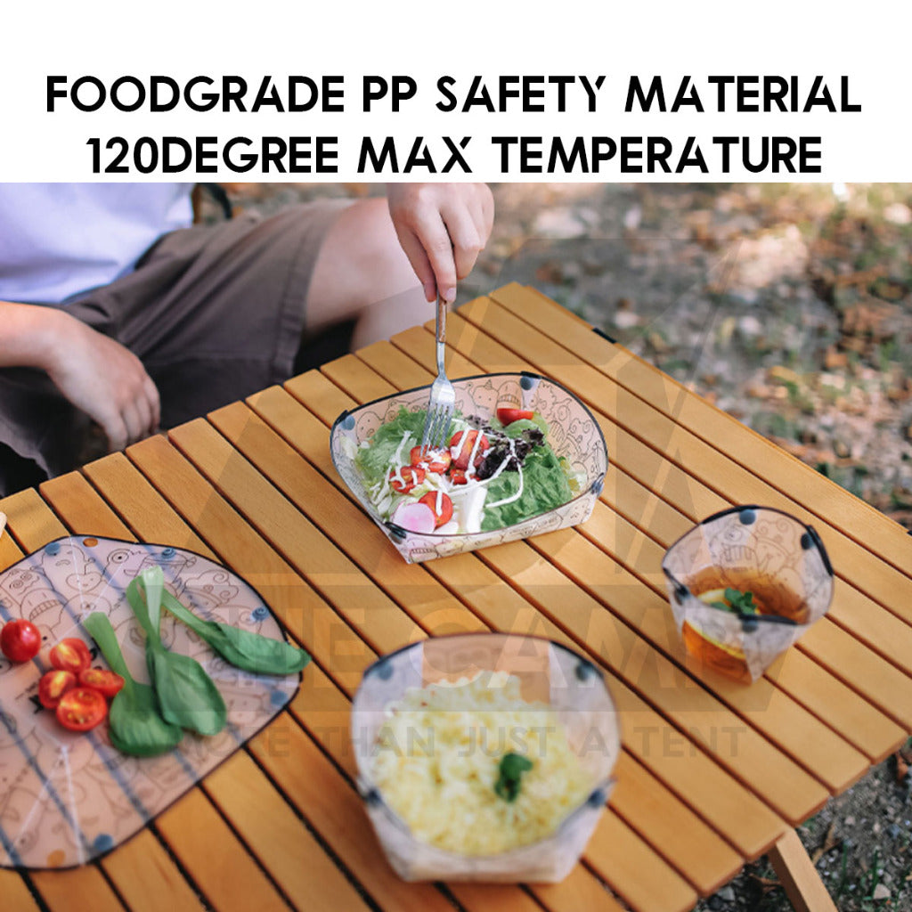 Foldable PP Tableware Folding Cup Bowl Plate Coffee Dripper Spork Cutting Outdoor Camping Foodgrade Cookware Utensils