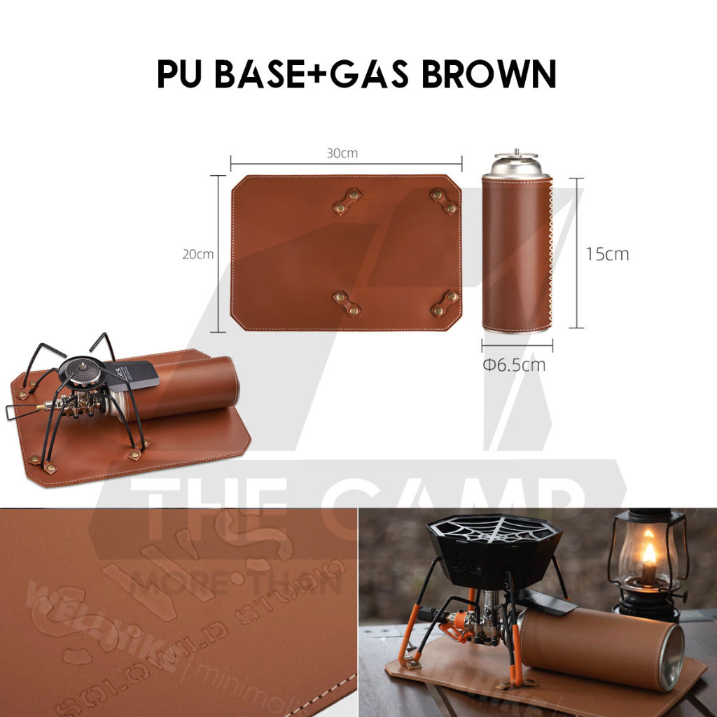 Wellhike SWS Spider Stove Base / Gas Sleeve PU Leather Case Set Soto Anti Slip Base Cover