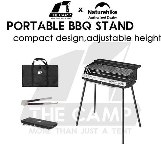 Naturehike Portable Charcoal BBQ Grill Stand Adjustable Height Stove Outdoor Camping Table Top Hanging Rack CNK2300015
