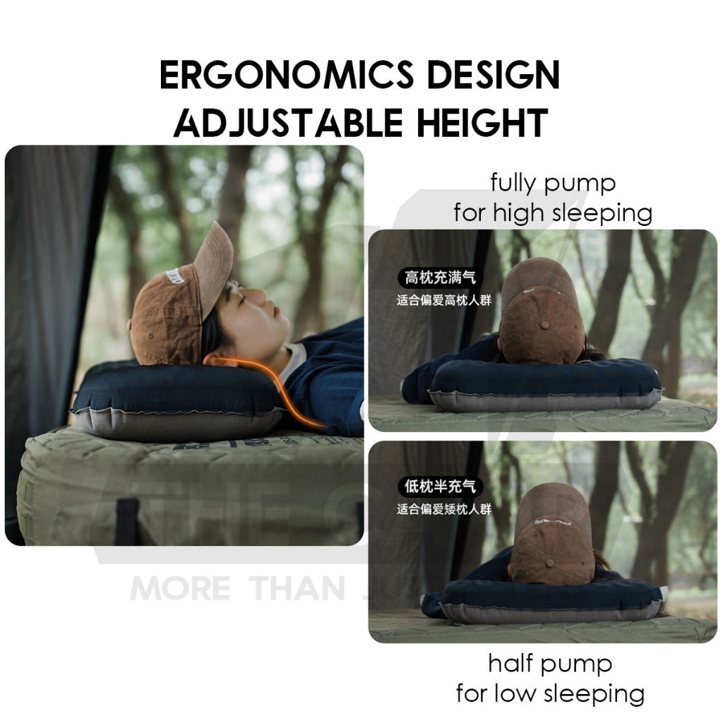 Shinetrip Sponge Air Pillow 2 in 1 Inflatable Soft Tactical Outdoor Camping Silent Soundless Inflate Travel Bed Bantal
