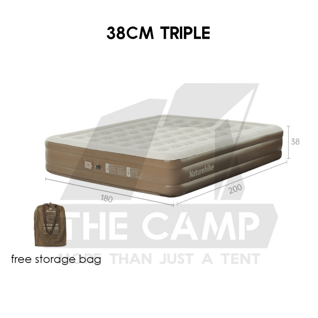 Naturehike Air Bed 25cm 38cm 45cm Single Double Triple with Pump Mattress Outdoor Camping Tilam Angin CNK2550WS013