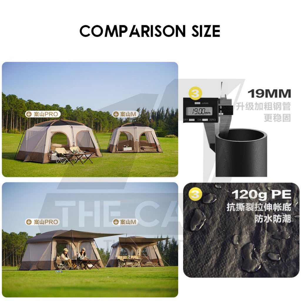 Vidalido An Saan Tent M / PRO Outdoor Camping Manual PU1500mm Family Villa Silver Coating Khemah Unta Camel