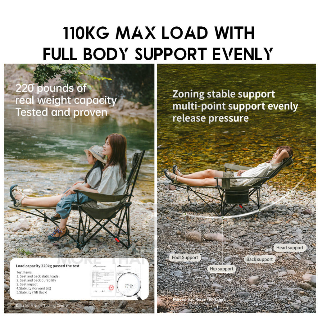 Naturehike T05 Reclining Chair with Mesh Head Rest Foot Rest Recliner Outdoor Camping Kerusi Healing CNK2550JJ023