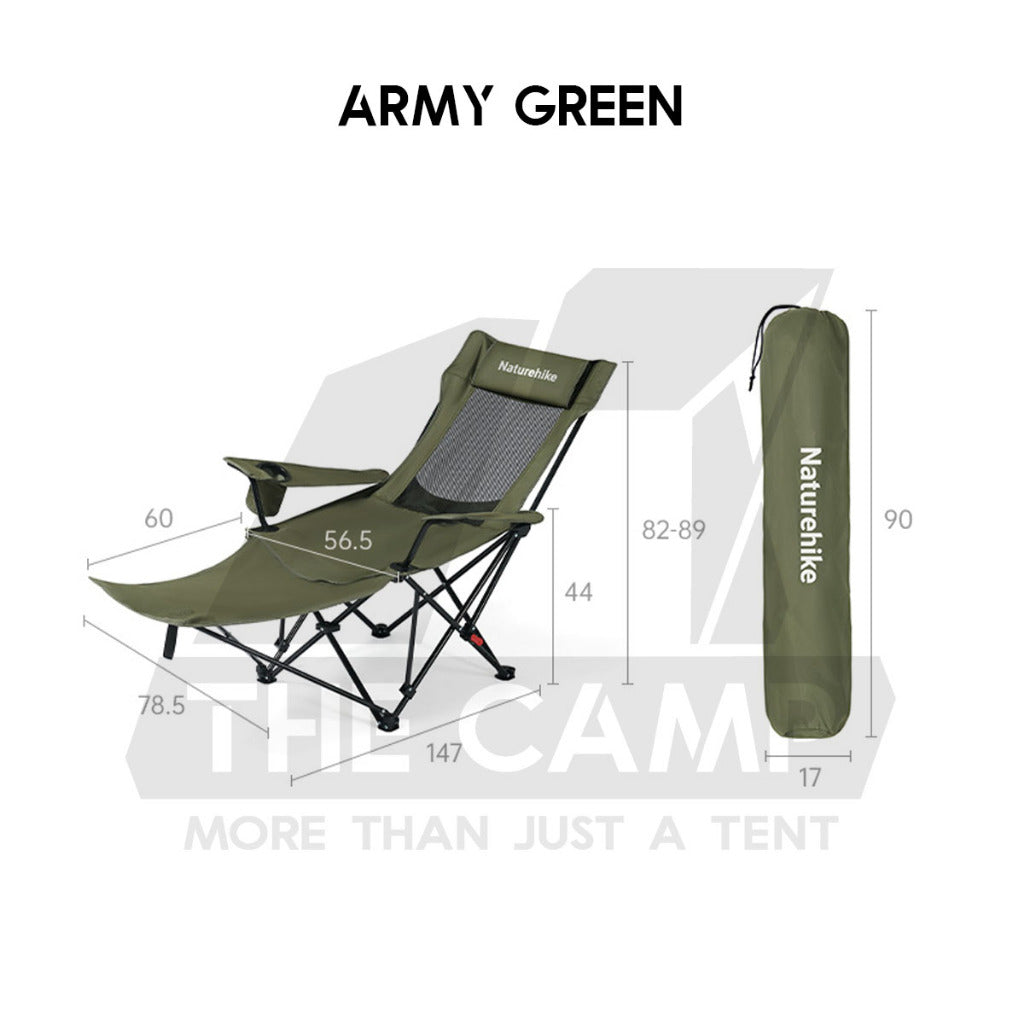 Naturehike T05 Reclining Chair with Mesh Head Rest Foot Rest Recliner Outdoor Camping Kerusi Healing CNK2550JJ023