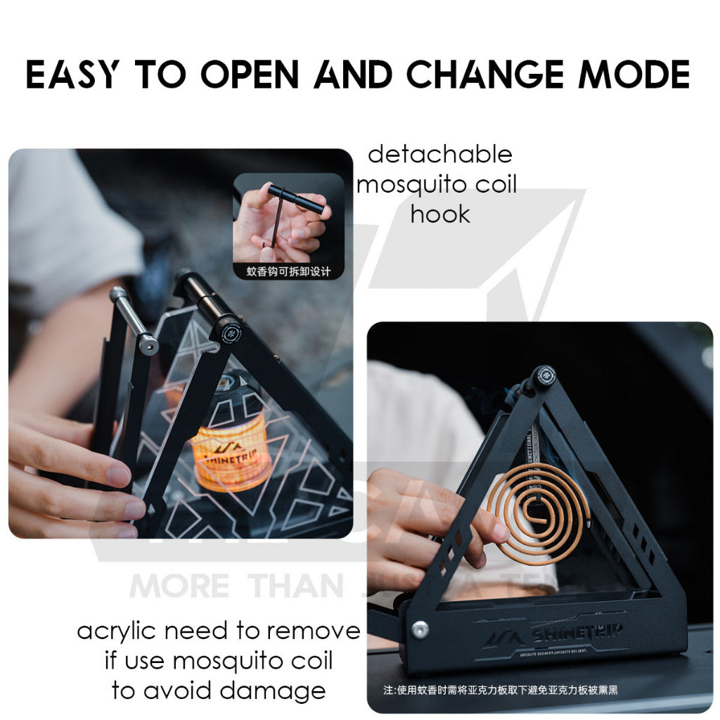 Shinetrip Triangle Light Box Mosquito Rack Coil Holder for 19 Tornado Light Accessories Tactical Outdoor Camping