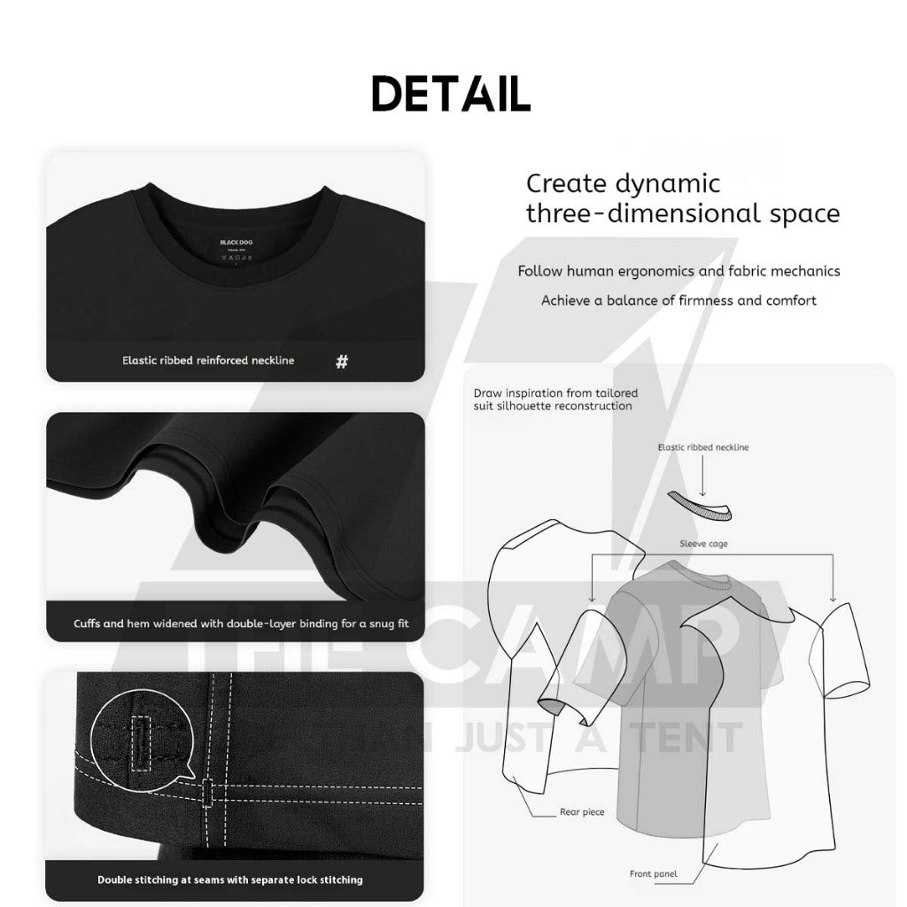 Blackdog T Shirt QuickDry Breathable Sport Shirt Round Neck Limited Edition Outdoor Camping CBD2550FS012