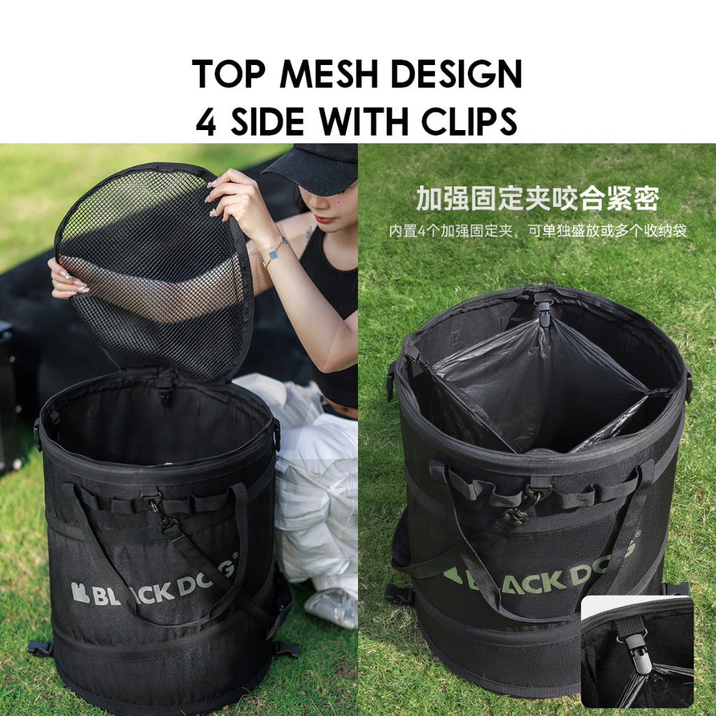 Blackdog Foldable Bucket Bag Laundry Basket 40L Folding Dustbin Trashbin Strorage Outdoor Camping Sundries CBD2450XB011