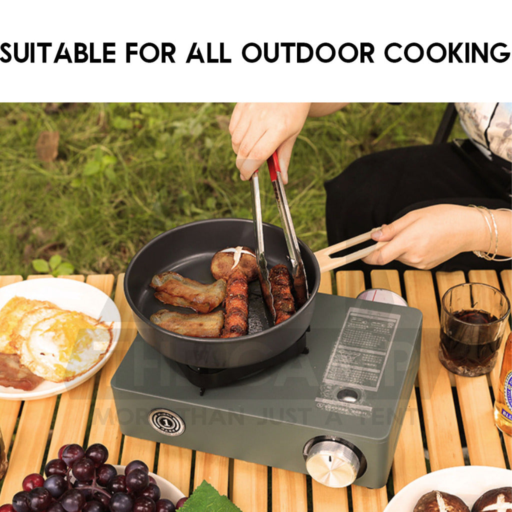 Buerk Cassette Gas Stove High Power 5.2KW Portable Cartridge Burner Furnace Outdoor Camping Picnic Windshield Black
