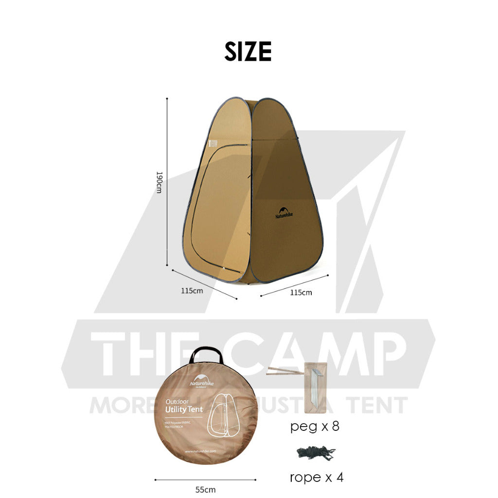 Naturehike Quick Changing Shower Tent Bathroom Portable Toilet Outdoor Camping Flysheet Tarp Peg Rope NH17Z002-P