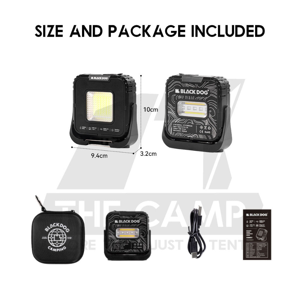 Blackdog Double Sided Light Outdoor Camping Lamp 5000mah Waterproof 1000lm UltraBright Magnet Hanging CBD2450ZM019
