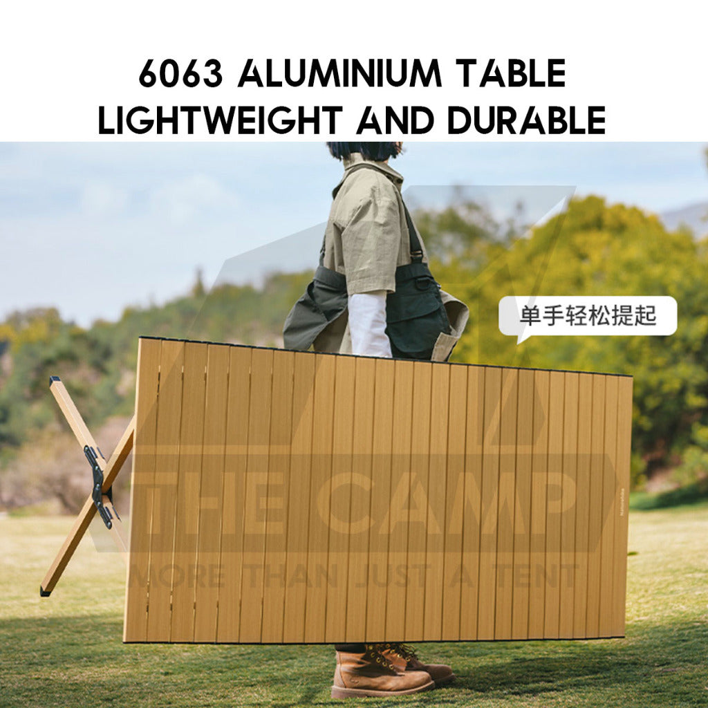 Naturehike Aluminium Egg Roll Table Outdoor Camping BBQ Party Black 120cm 150cm Table Portable Foldable CNK2300JU010