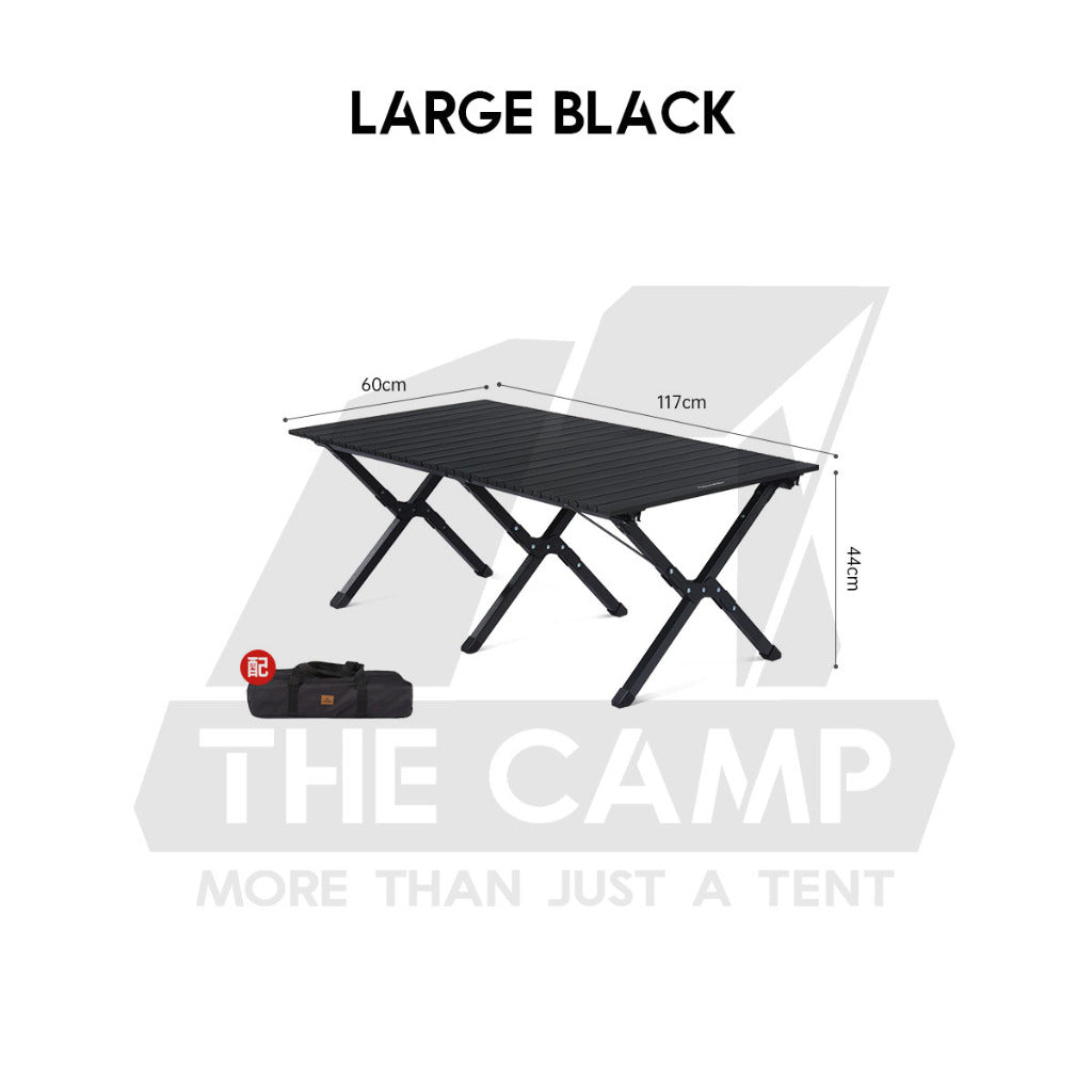 Naturehike Aluminium Egg Roll Table Outdoor Camping BBQ Party Black 120cm 150cm Table Portable Foldable CNK2300JU010