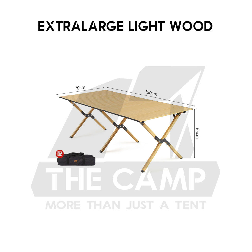 Naturehike Aluminium Egg Roll Table Outdoor Camping BBQ Party Black 120cm 150cm Table Portable Foldable CNK2300JU010