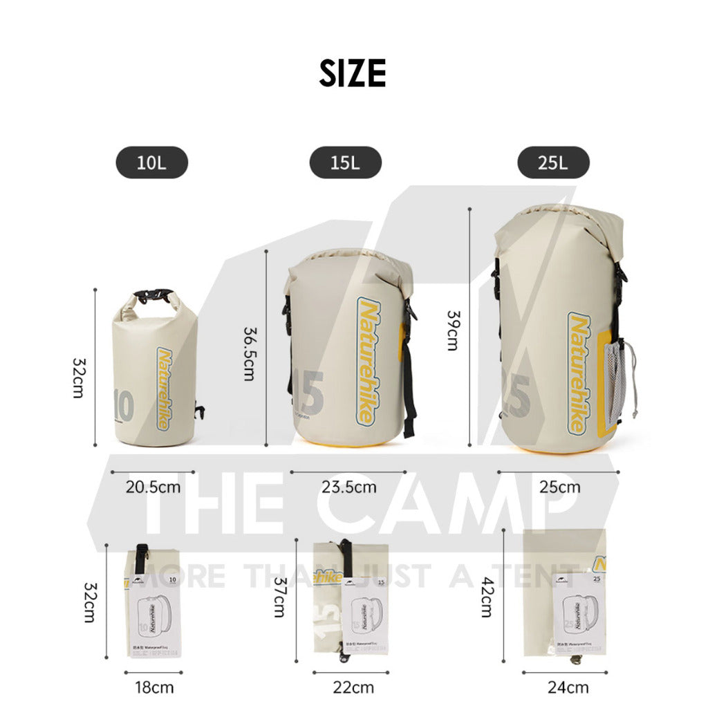 Naturehike Waterproof Dry Bag 10L 15L 25L Dry Wet Separation Backpack Outdoor Snorkeling Swimming Beach CNK2300BS017