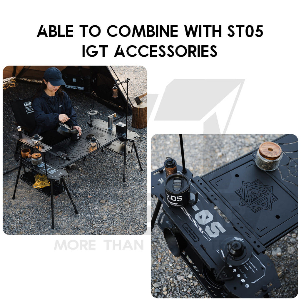 Shinetrip Skateboard Rack Table ST05 Tactical IGT Series Folding Table Shelf Storage Aluminum Alloy Meja Rak Khemah