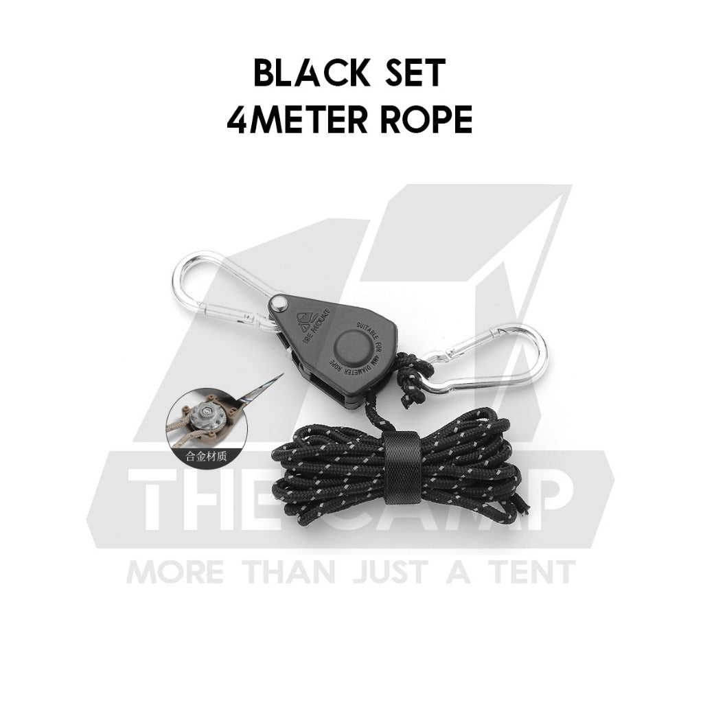 Camping 4mm / 5mm Super Reflecitive 4meter or 8meter Paracord Rope Pulley Adjuster Flysheet Tarp Tent Camp Hiking Pole