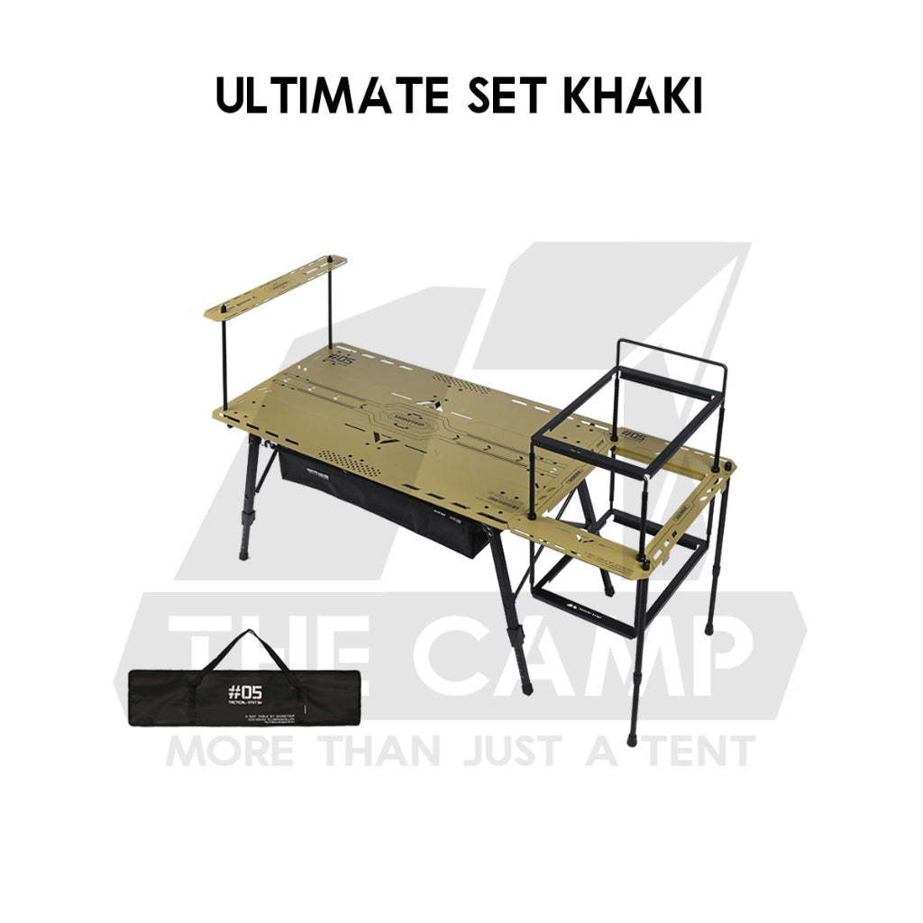 Shinetrip Starship 3 Plate Table Tactical Style IGT Expandable with Accessories Side Rack Stove BBQ Stand Meja