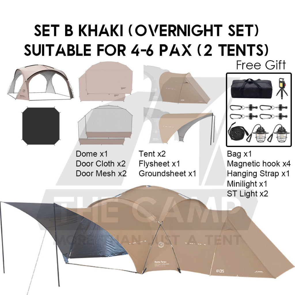 Shinetrip Dome Shelter Tarp Set Door Cloth Door Mesh Net PU3000 Silver Coated Black Anti Mosquito Tent