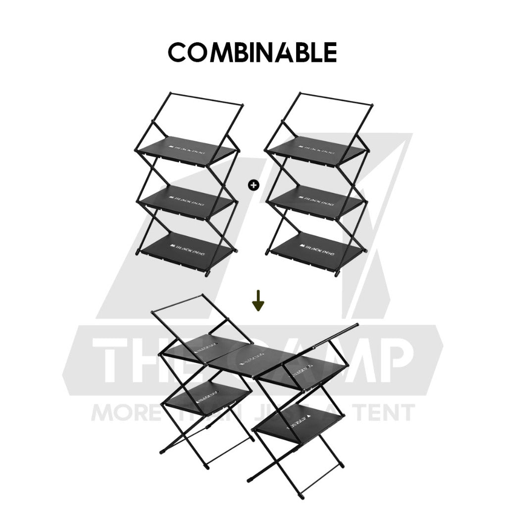 Blackdog Foldable Shelf Rack 3 Layers Outdoor Camping Portable Storage Table Stand CBD2450PJ010 CBD2450PJ020