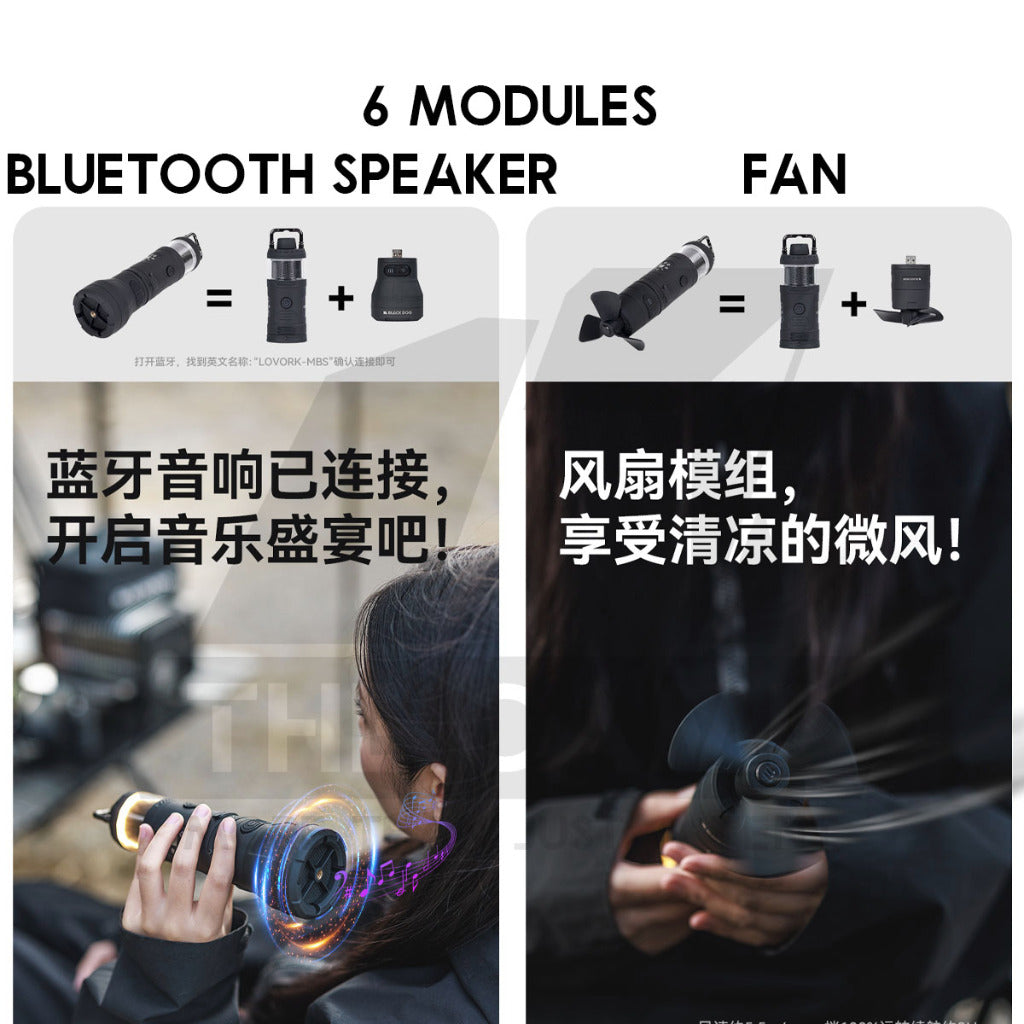 Blackdog x Lovork 7 in 1 Module Set Light Lamp Speaker Fan Torchlight Mosquito Repeller Pump Torch CBD2450ZM020