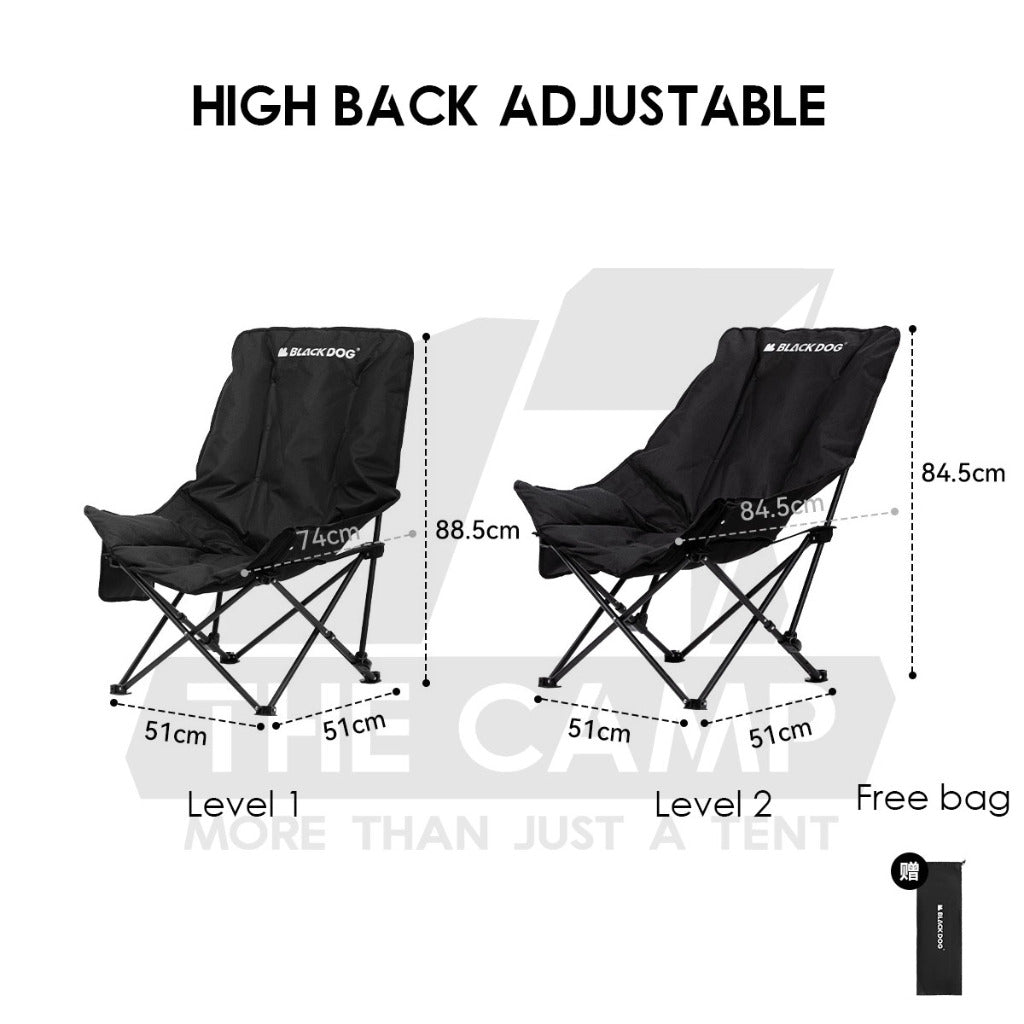 Blackdog Foldable Chair Camping Outdoor Foldable Folding Moon Chair Tent Table Flysheet Black CBD2300JJ020 CBD2300JJ026