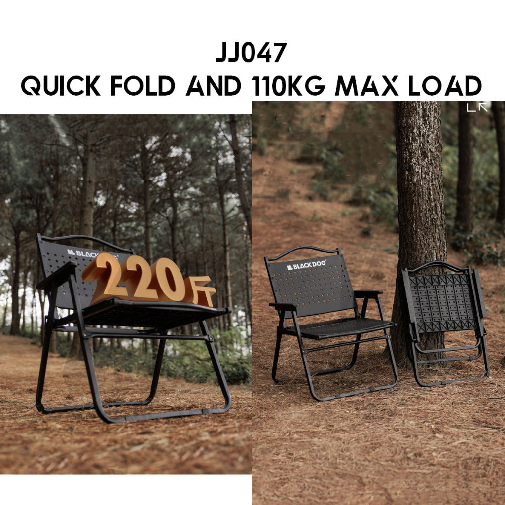 Blackdog Foldable Double Layer Kermit Chair PP Folding Camping Outdoor Tent Table Black CBD2450JJ016 CBD2450JJ047