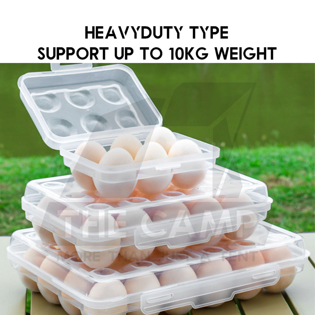 Portable Egg Storage Box Stackable Outdoor Camping Heavy duty 4 6 8 15 Grid Eggs Case Tray Holder Container Kotak Telur