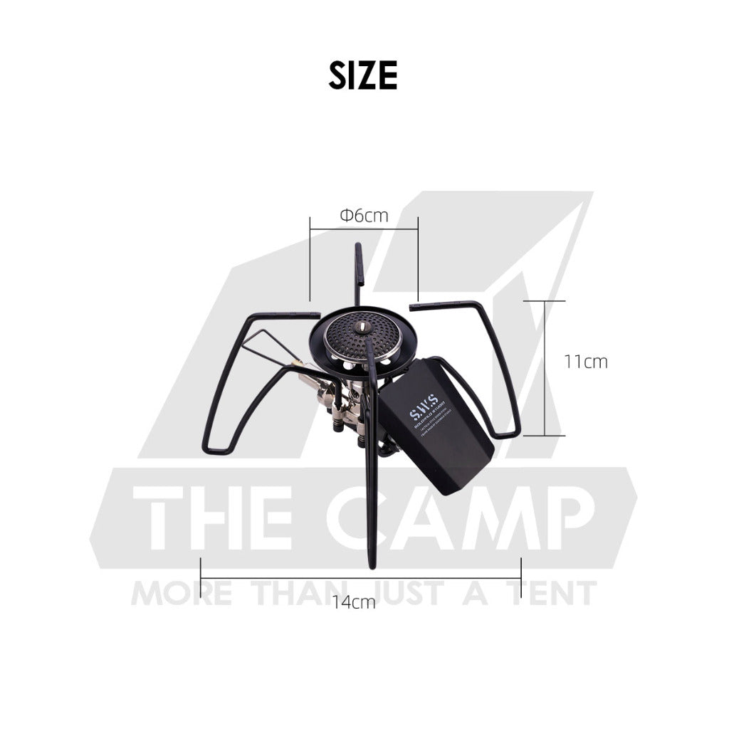 Wellhike SWS Spider Stove with Accessories Black Titanium Windshield Valve Turning Knob Regular Assist Bag Plate Rack