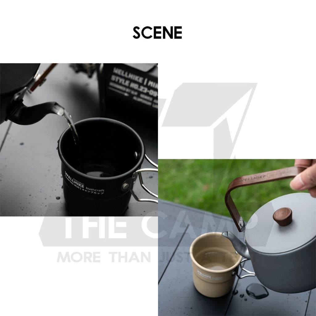Wellhike SWS Foldable Cup 300ml with Handle Aluminium Folding Mug Outdoor Camping Cawan Anti Hot Coffee Cup